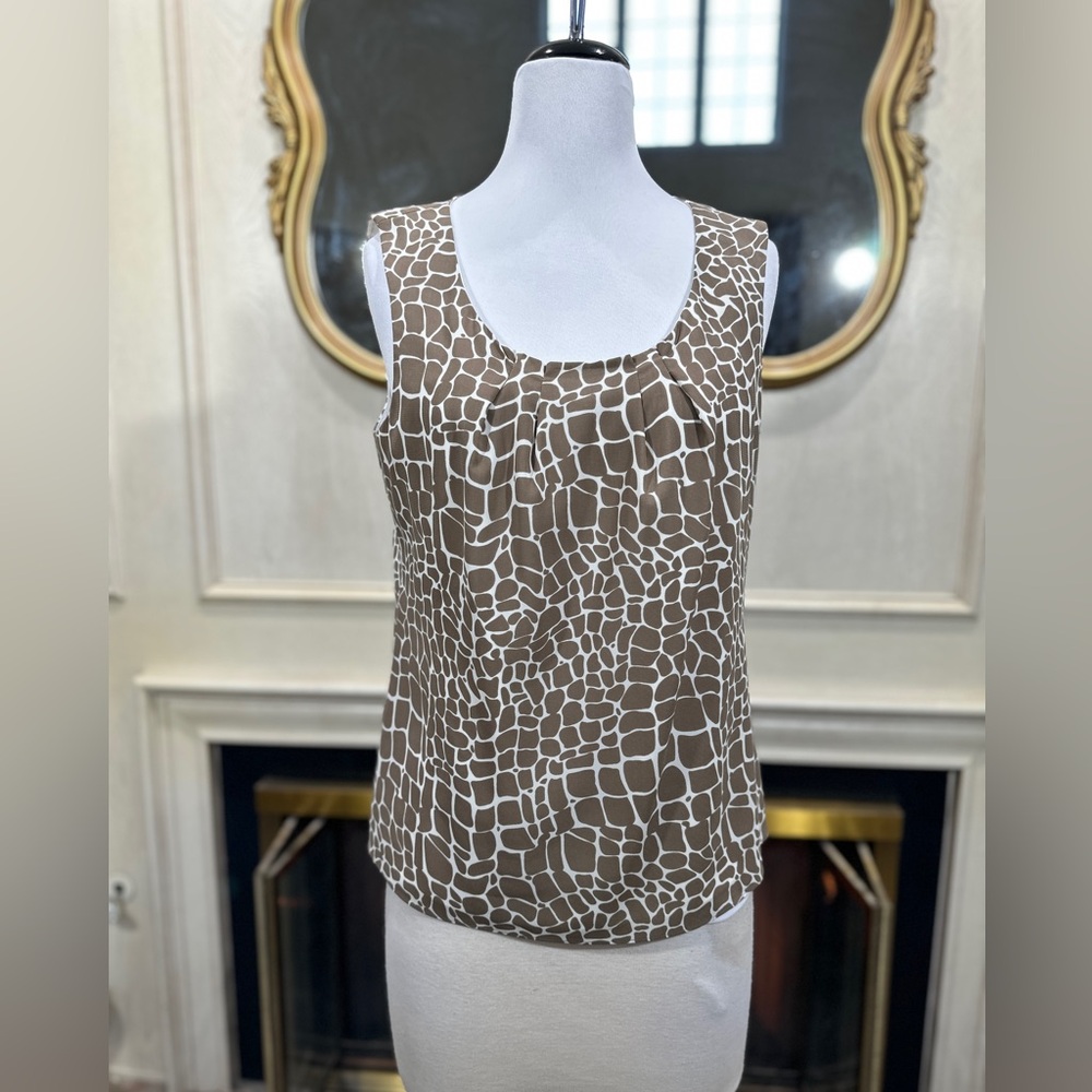 Isabella DeMarco Giraffe Print Sleeveless Blouse M Mob Wife‎ Safari